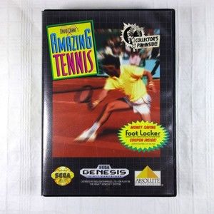 Amazing Tennis (Sega Genesis, 1993) CIB Complete - Blockbuster Rental WORKING